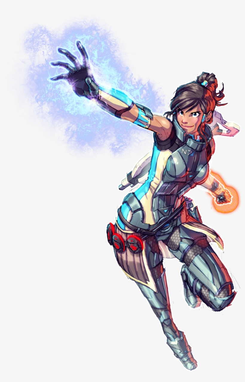 Korra Mass Effect By Zededge - Korra Sokka Avatar, transparent png download