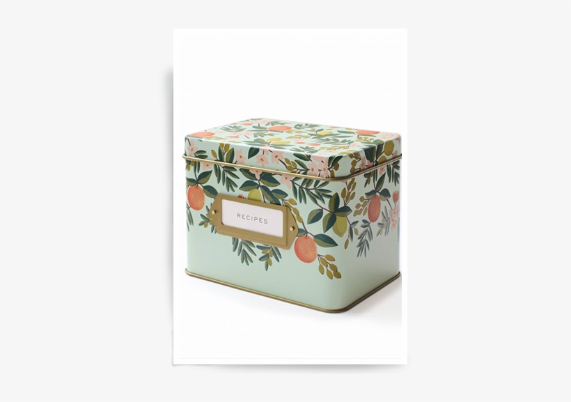 Citrus Floral Tin Recipe Card Box - Rifle Paper Co Recipe Box, transparent png download