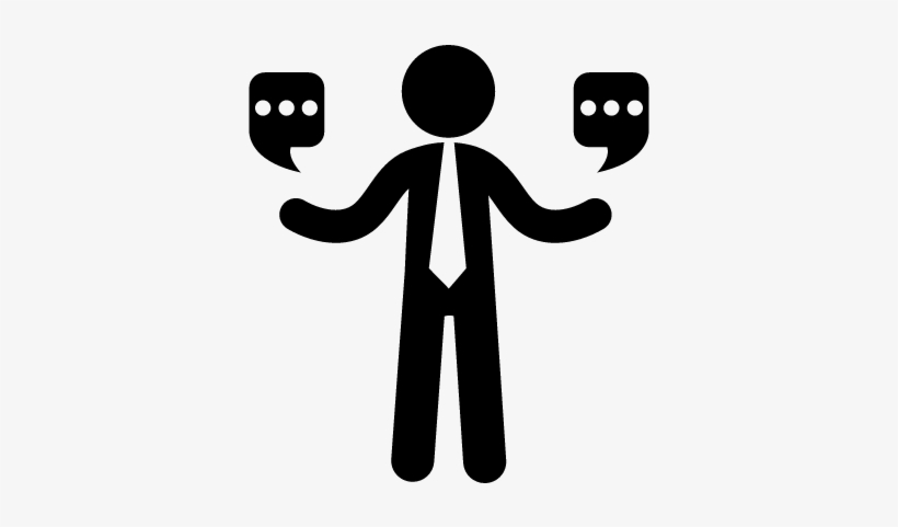 Businessman With Chat Bubbles Vector - Hombre Hablando Vector, transparent png download