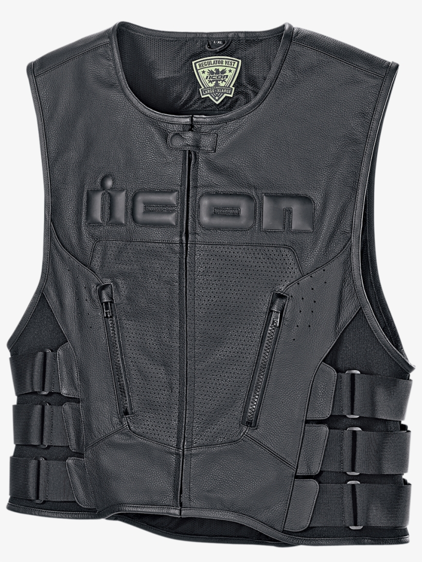 Bike Helmet Png Jacket - Icon Leather Vest, transparent png download