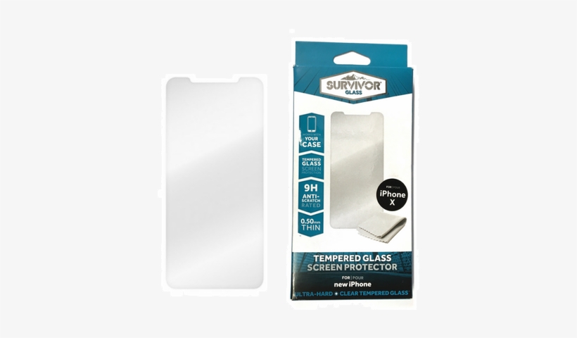 Griffin Survivor Glass Screen Protector For Apple Iphone - Griffin Survivor Iphone X, transparent png download