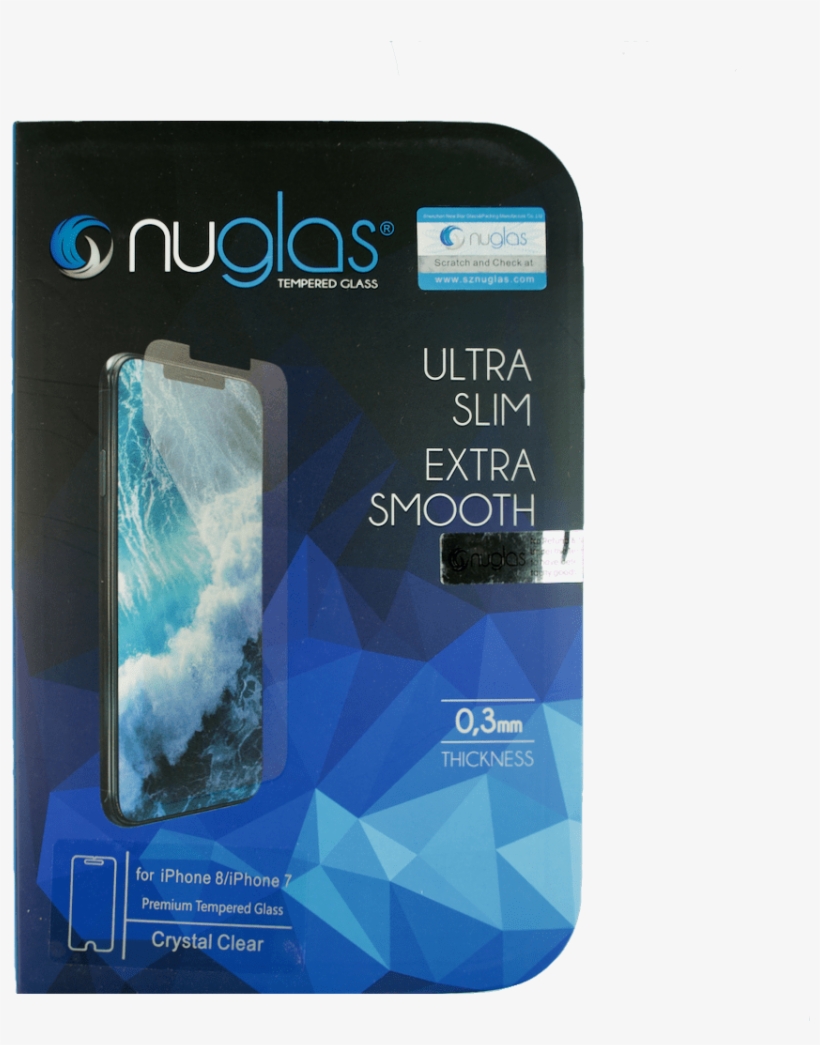 Nuglas Tempered Glass Screen Protector Iphone 7/8 - Nuglas Protection D'écran En Verre Trempé Pour Iphone, transparent png download