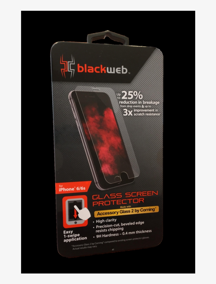 Auction - Blackweb Glass Screen Protector For Iphone 6/6s, transparent png download