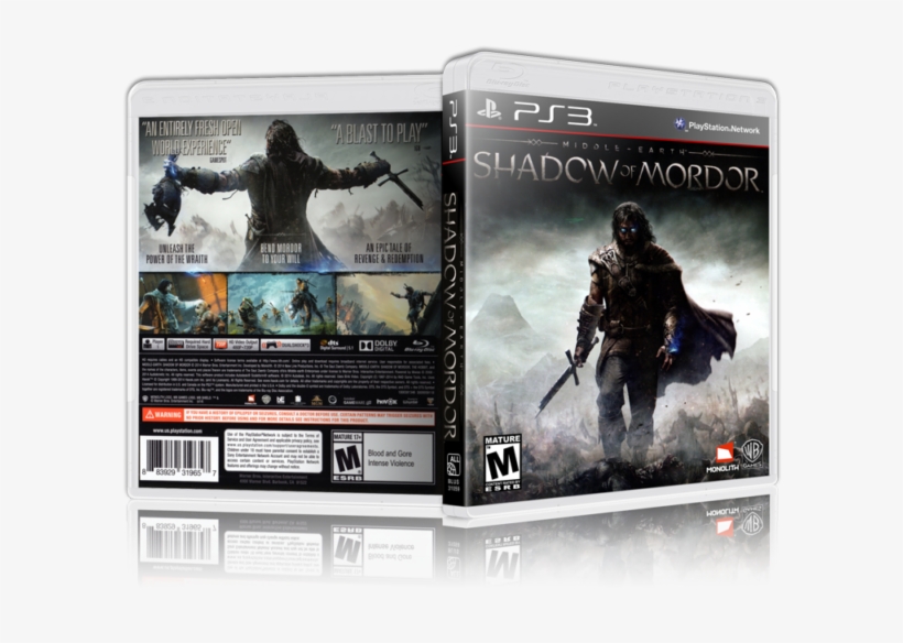 Shadow Of Mordor Replacement Ps3 Cover And Case - Middle-earth Shadow Of Mordor [ps3 Game], transparent png download