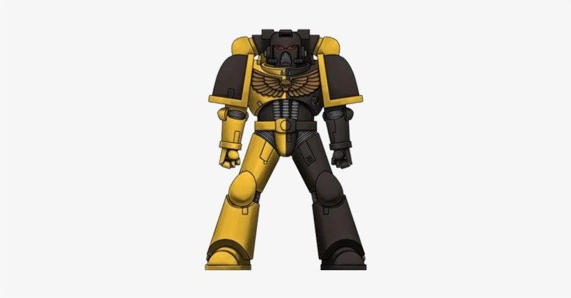 Lightbringers Space Marine In Power Armour - Black And Yellow Space Marines, transparent png download
