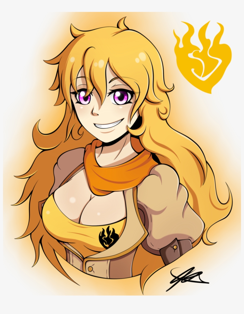 Yang Xiao Long Jaune Arc Hair Facial Expression Yellow - Yang Xiao Long Bust, transparent png download
