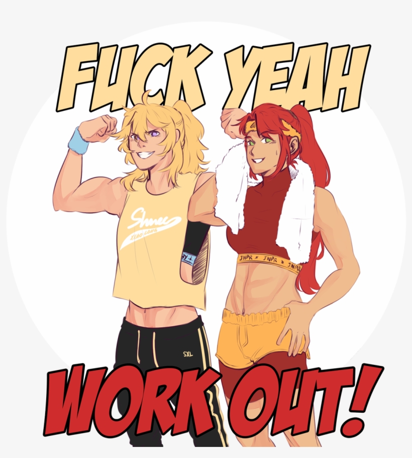 Fuck Yeah Yang And Pyrrha Work Out Bros Commission - Pyrrha, transparent png download