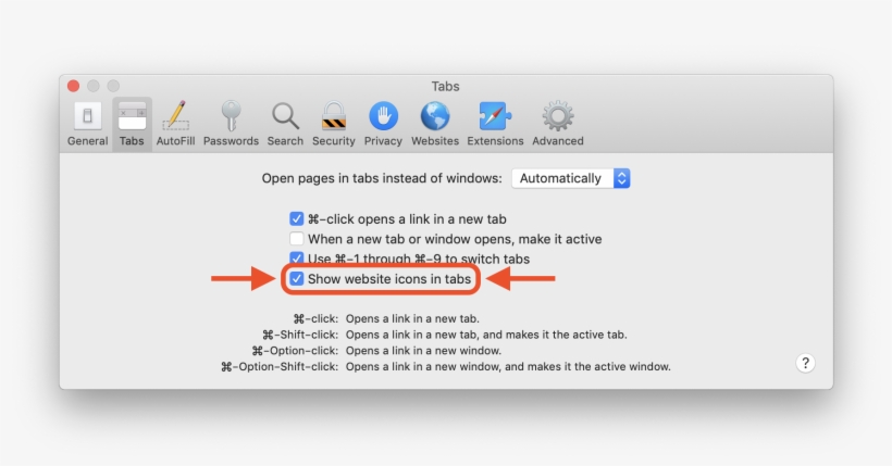You Can Enable Showing Website Icons In Tabs In Safari's - Safari Mac Os Mojave, transparent png download