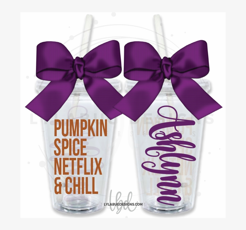 Pumpkin Spice Netflix & Chill Tumbler - Pineapple Tumbler Vinyl, transparent png download