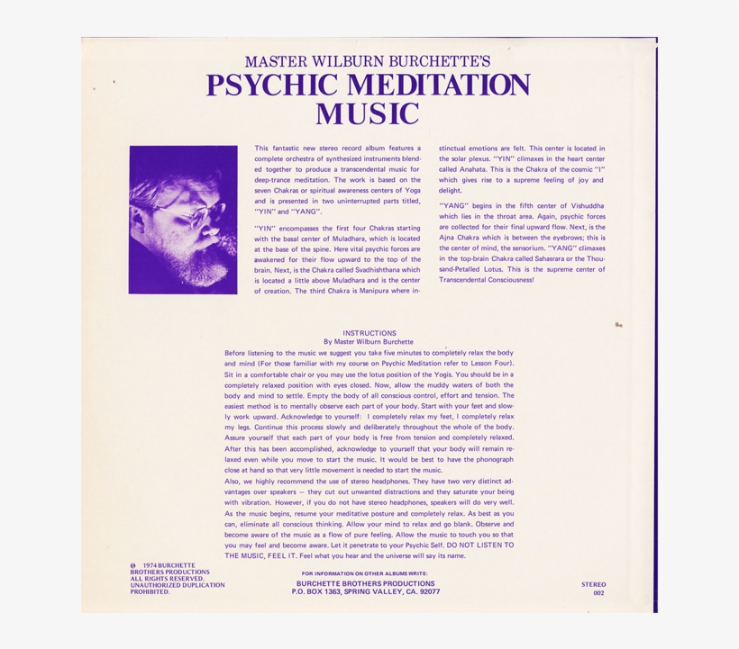 Master Wilburn Burchette "psychic Meditation Music" - Text Page - Holy Land - The Necropolis, transparent png download