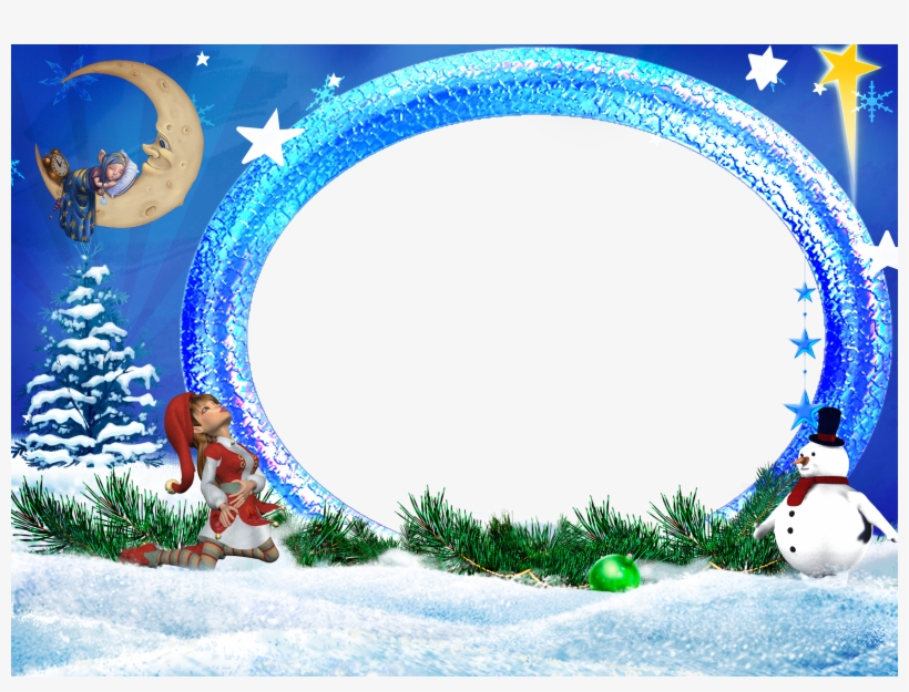 Marcos Para Photoshop - Frame Png Christmas Blue, transparent png download