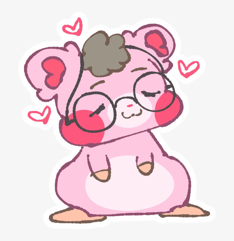 A Pink And Fluffy Hamster With A Little Poof Of Brown - Doll, transparent png download