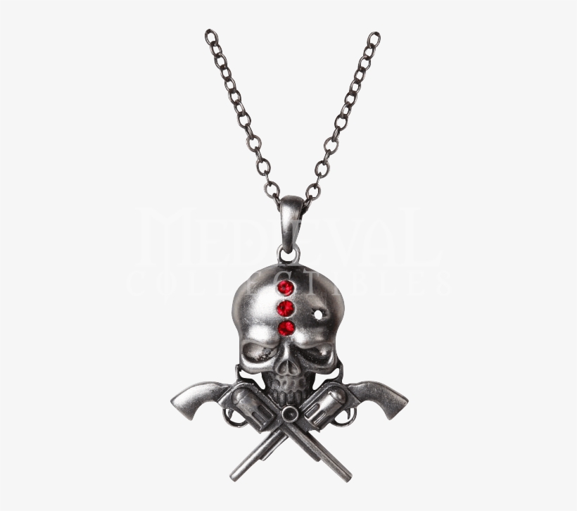 Gunslinger Skull Necklace, transparent png download