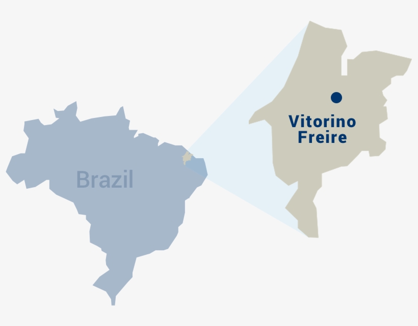 To Her Hometown Of Vitorino Freire, But Rebuilding - Mapa Do Brasil, transparent png download