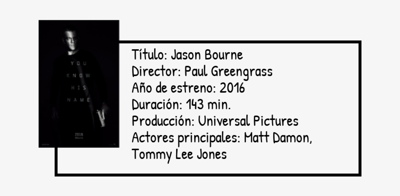Jason Bourne Ha Recuperado Su Memoria, Pero Eso No - Pop Culture Graphics Movib33645 Jason Bourne Movie, transparent png download