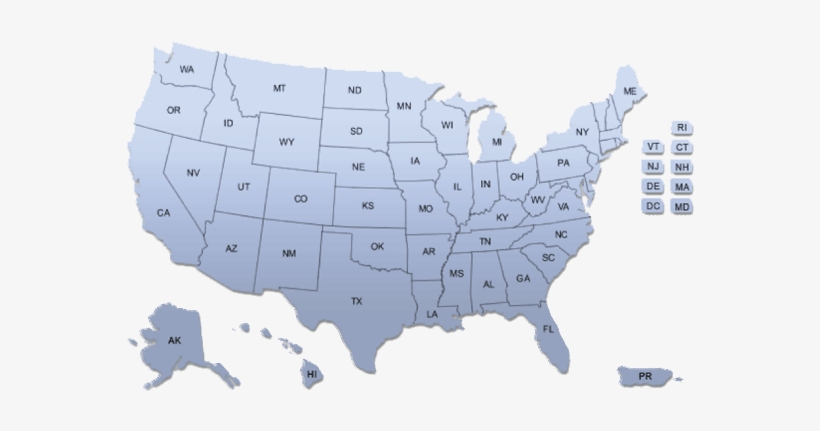 Hawaii - Blue Map Of United States, transparent png download