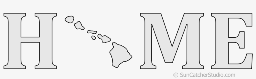 Hawaii Home Stencil Pattern Shape State Stencil Clip - Pattern, transparent png download