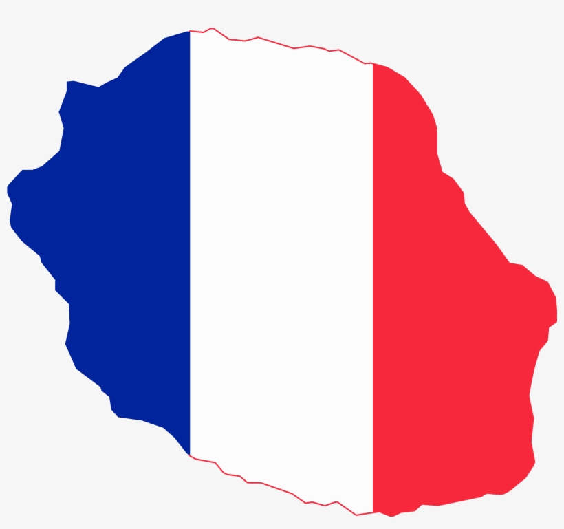 Flag Map Of Réunion - Reunion Flag Map, transparent png download
