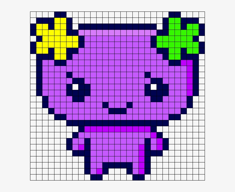 Tamagotchi Violetchi Perler Bead Pattern / Bead Sprite - Fire Flower, transparent png download
