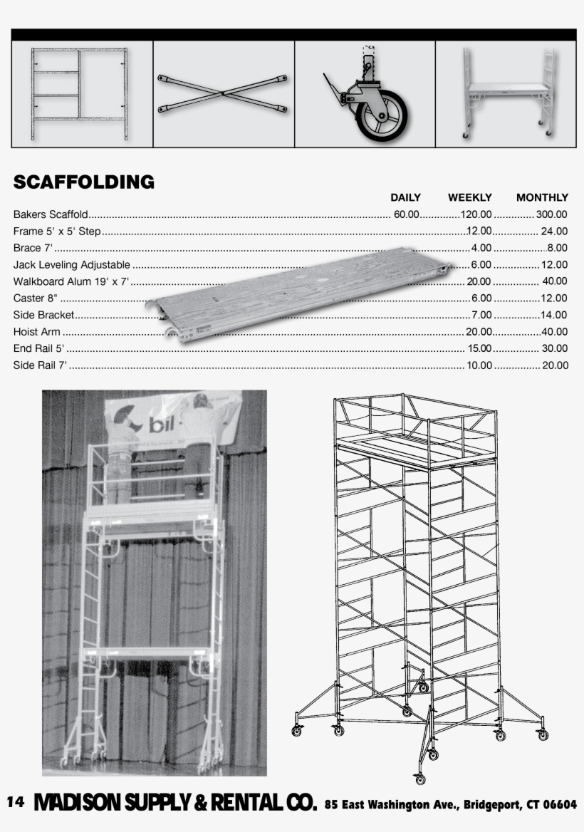 28222 Madision Supply Rate Catalog Edit - Scaffolding, transparent png download