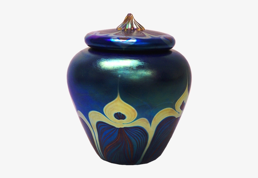 Glass Urn For Cremated Ashes With Peacock Art Deco - Jar, transparent png download