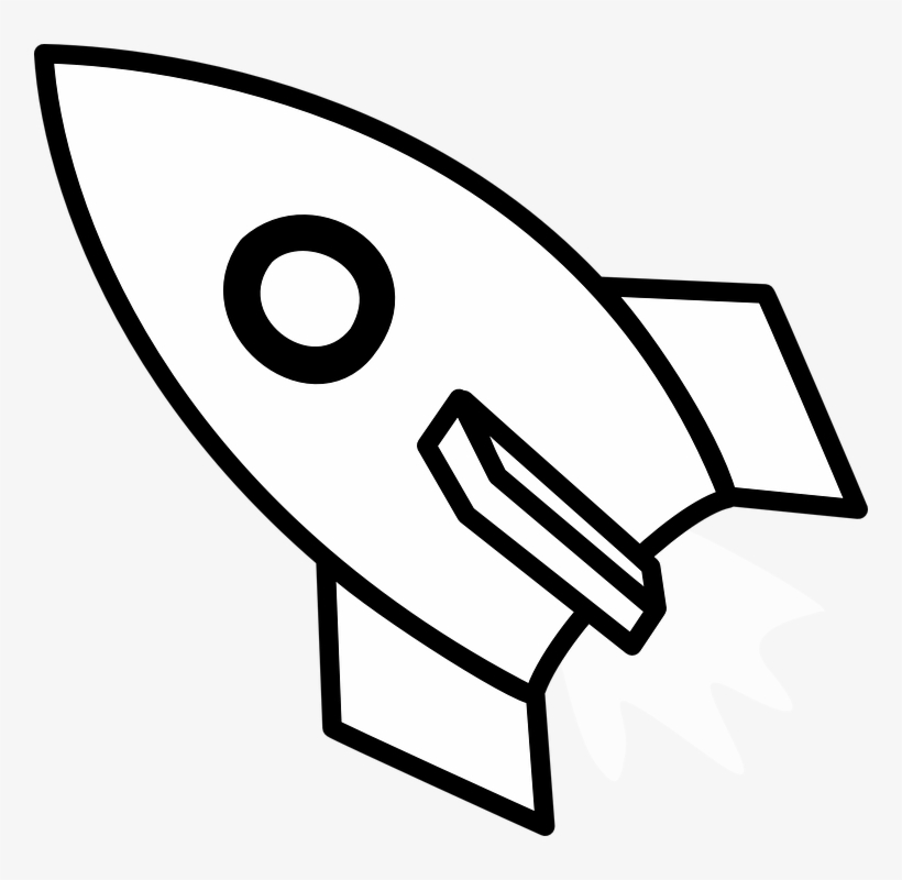 Rocket Ship Art Shop Of Clipart Library - Rocket Black And White, transparent png download