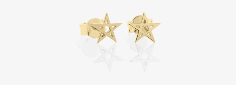 Pentagram Stud Earrings - Pentagram Gold Stud Earrings, transparent png download