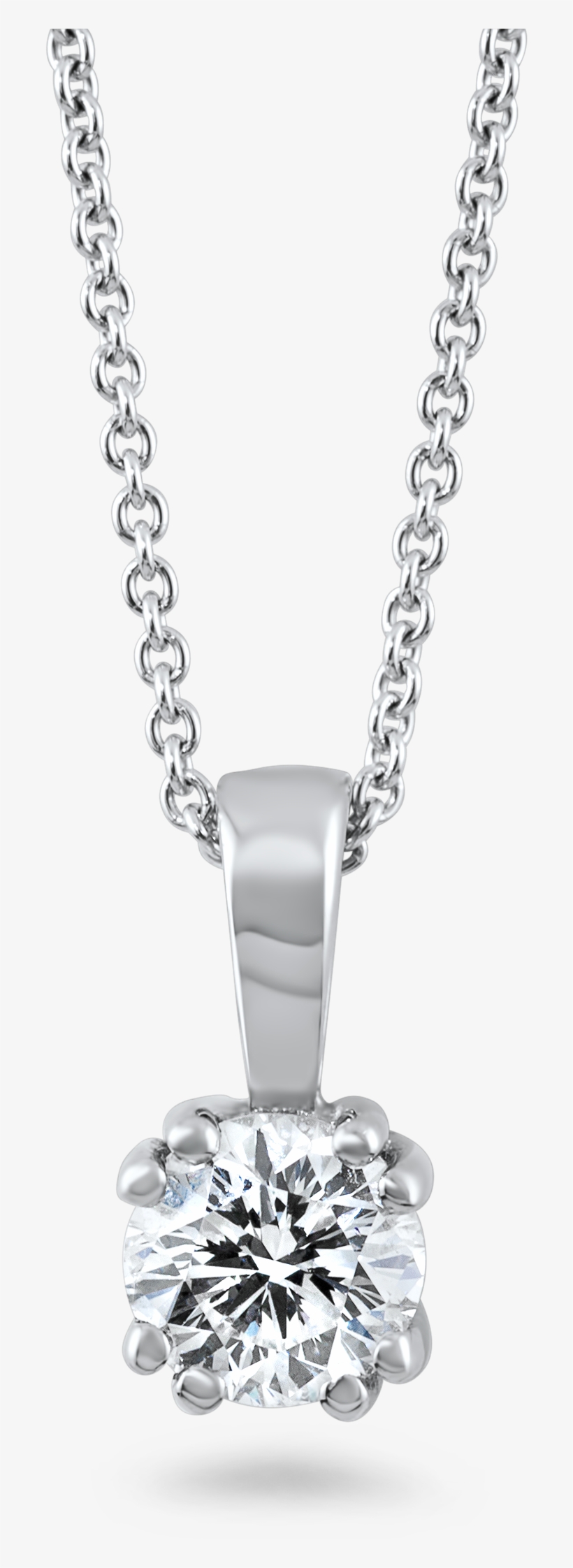 Diamond Pendant Png Image - Solitaire Diamond Necklace Png, transparent png download