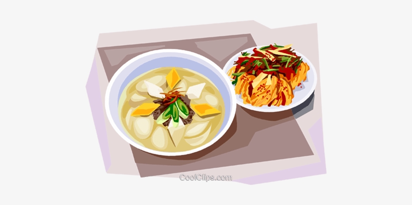 Korean Food Rice-cake Soup Royalty Free Vector Clip - Korean Food Free Vector, transparent png download
