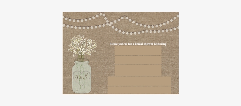 Error Message - Mason Jar, Bridal Shower, Invitations, Burlap, White,, transparent png download