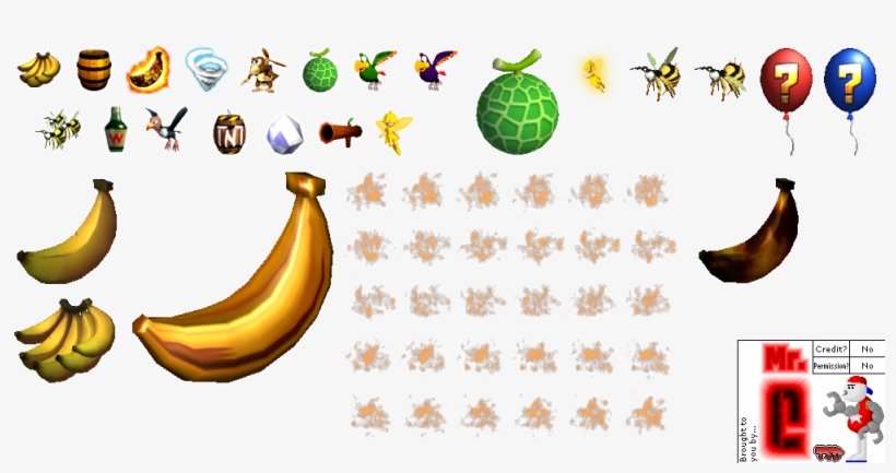 Click For Full Sized Image Item Icons & 2d Items - Donkey Kong Items, transparent png download