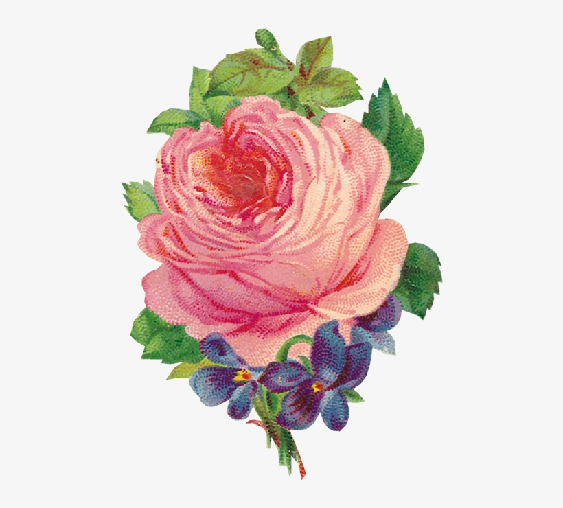 Flores Png - Schöne Rosa Vintage Rosehübscher Violetter Sprig Mauspad, transparent png download