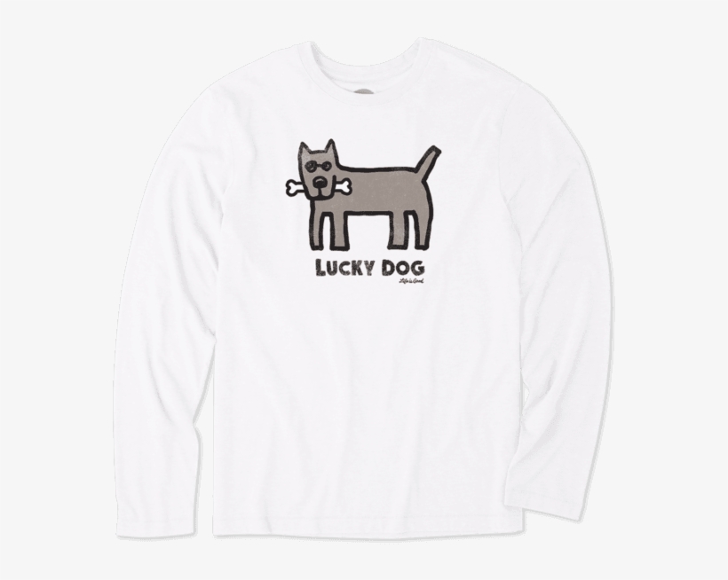 Men's Lucky Dog Bone Long Sleeve Cool Tee - Sleeve, transparent png download