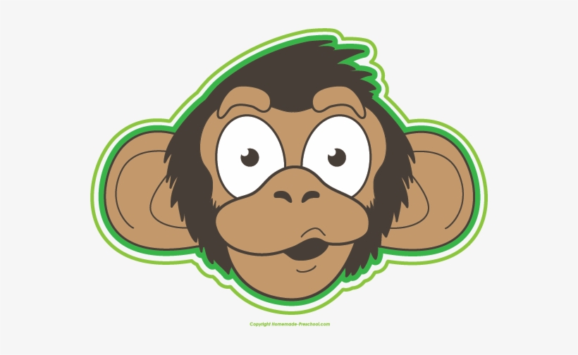 Free Monkey Clipart - Chimp Face Clipart Free, transparent png download