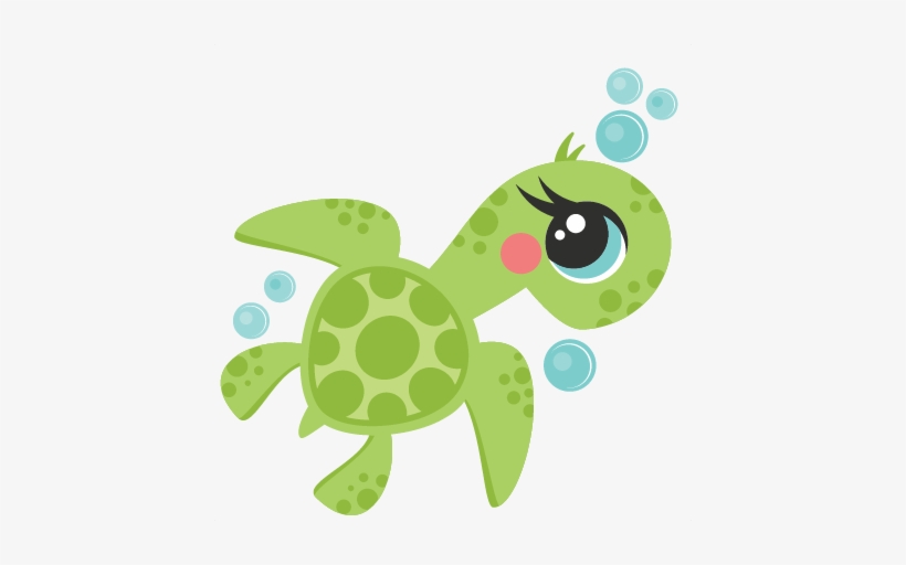 Sea Turtle Cut File Cute Clipart Files For Silhouette - Cute Sea Turtle Png, transparent png download