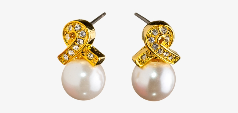 Gold Ribbon Twist W White Pearl - Pearl, transparent png download