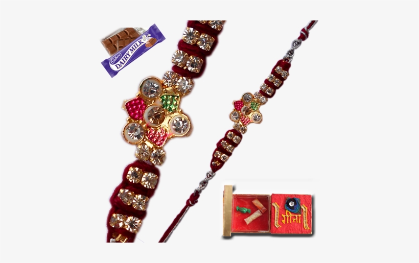Trendy Rakhi With Diamond And Minakari Work - Kundan, transparent png download