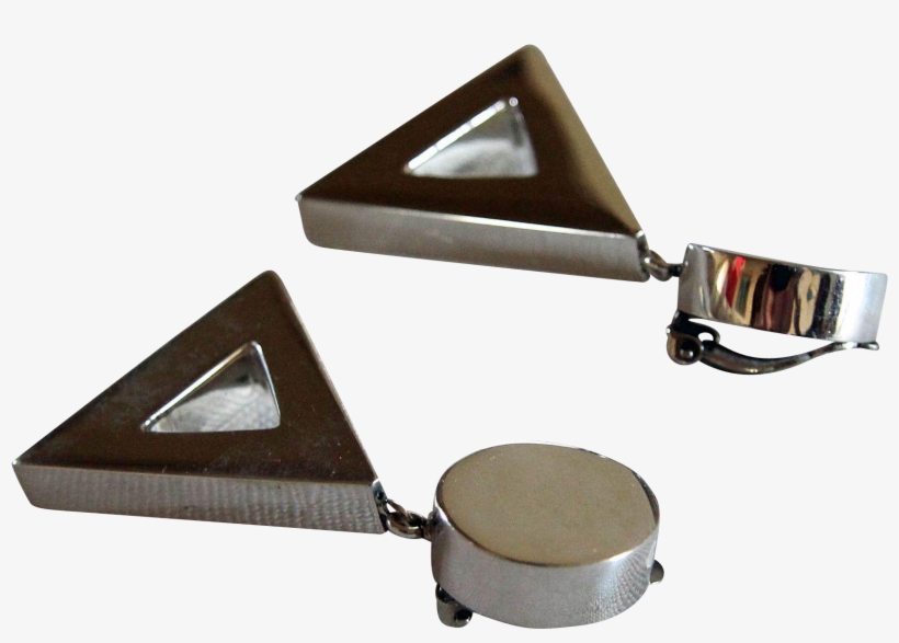 Modernist Silver Earrings Brenda Schoenfeld - Triangle, transparent png download