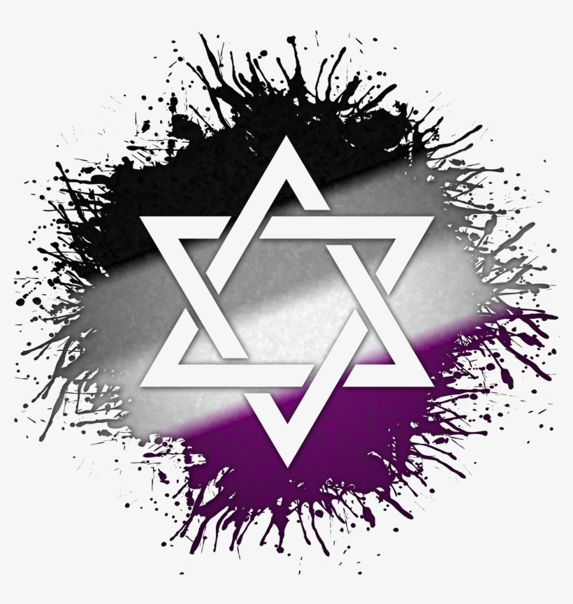 Star Of David Symbol Silhouetted Out Of Asexual Flag - Bisexual Symbol And Colors, transparent png download