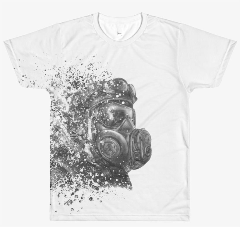 'paint Splatter Gas Mask' Men's Tee - Monochrome, transparent png download