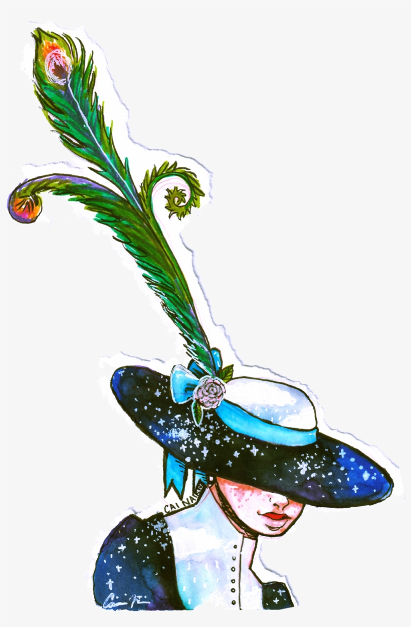 Watercolor Galaxy Medibang Paint Peacock Hat Art On - Illustration, transparent png download