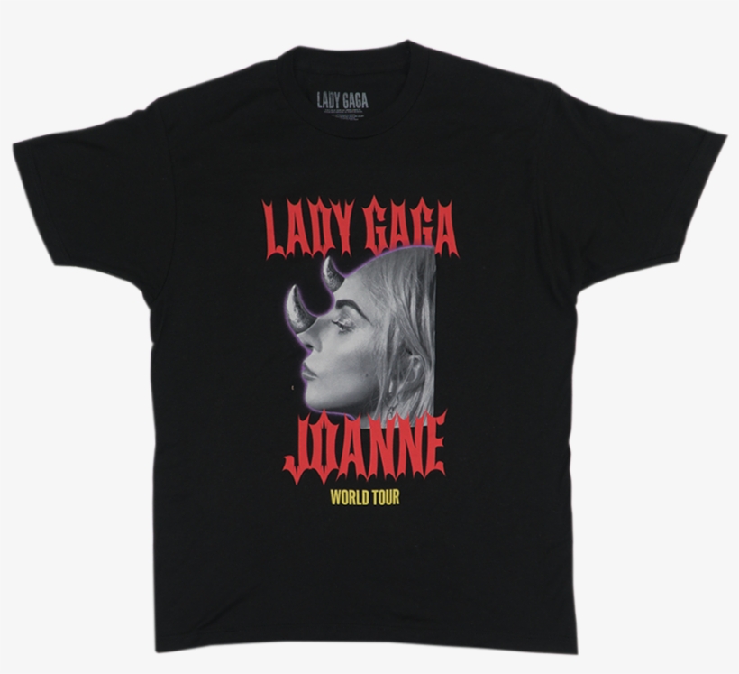 Horns Black T Shirt - Lady Gaga Joanne Shirt, transparent png download