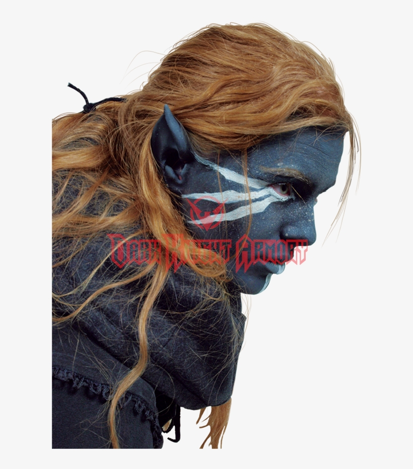 Epic Effect Dark Elf Ears Prosthetic - Dark Elf Brown Hair, transparent png download