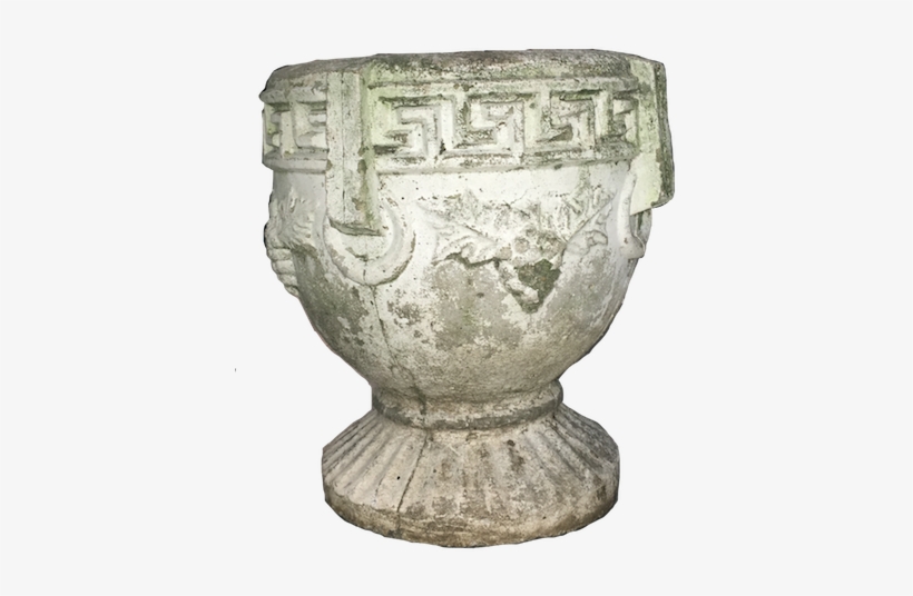 Concrete Urn With Greek Key 28 S1 - Urn, transparent png download