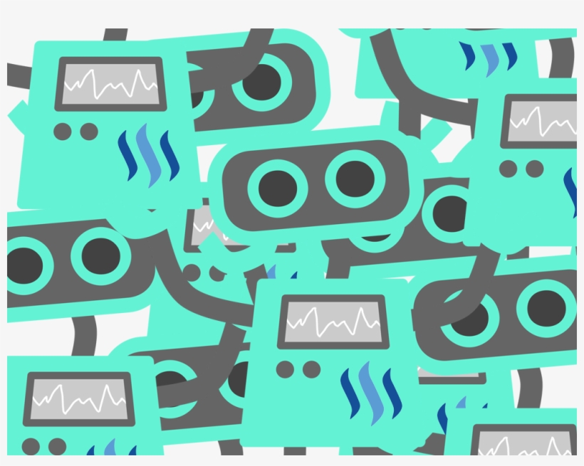 Steembots - Blue Robot Shower Curtain, transparent png download