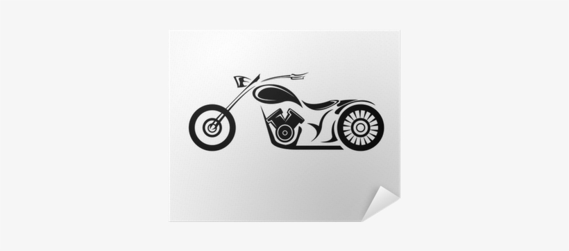Vector Silhouette Of Classic Motorcycle - Vector Silhouette Classic Motorcycle, transparent png download