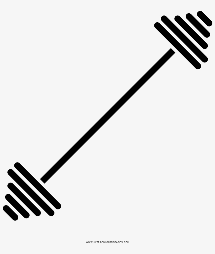 Barra Con Pesas Página Para Colorear - Barra Desenho, transparent png download