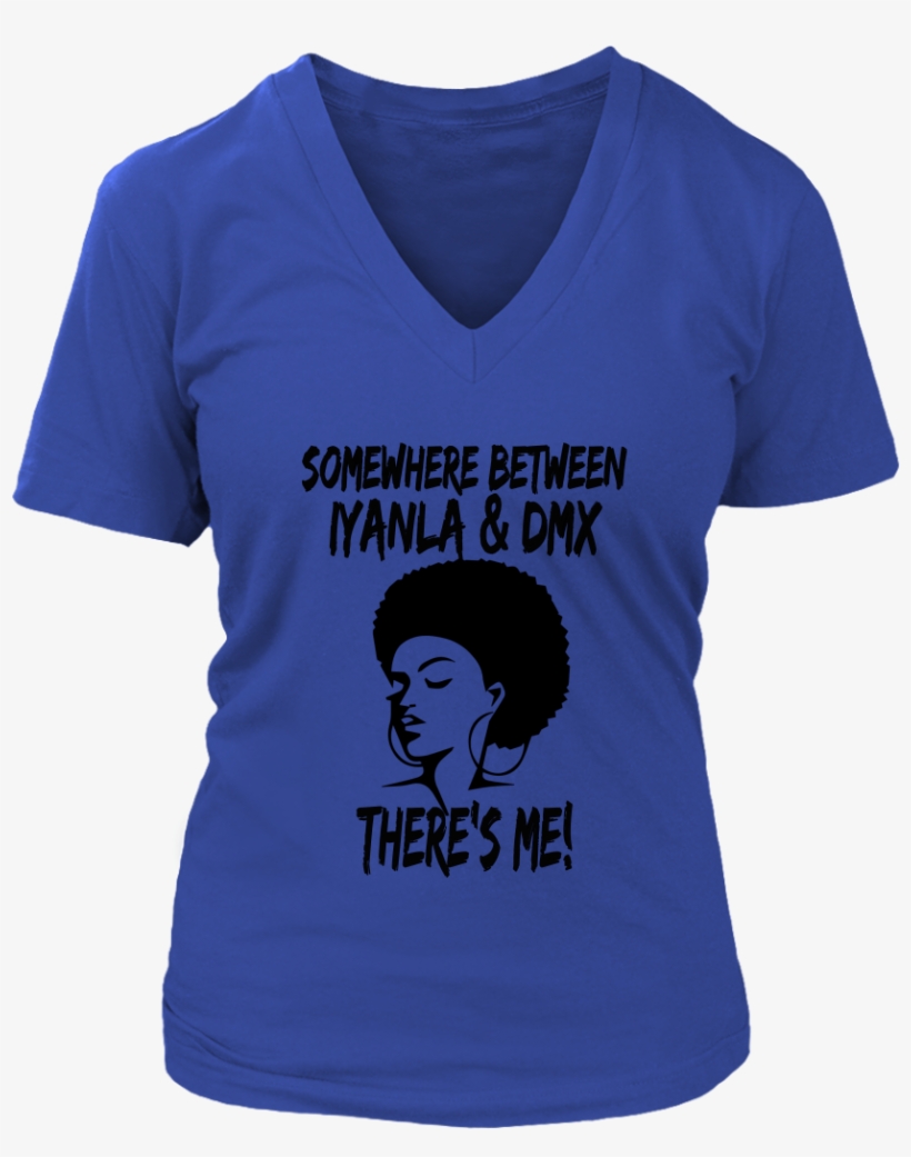 Somewhere Between Iyanla And Dmx V Neck T Shirts - Iceman (ladies) - District Womens V-neck / Royal Blue, transparent png download