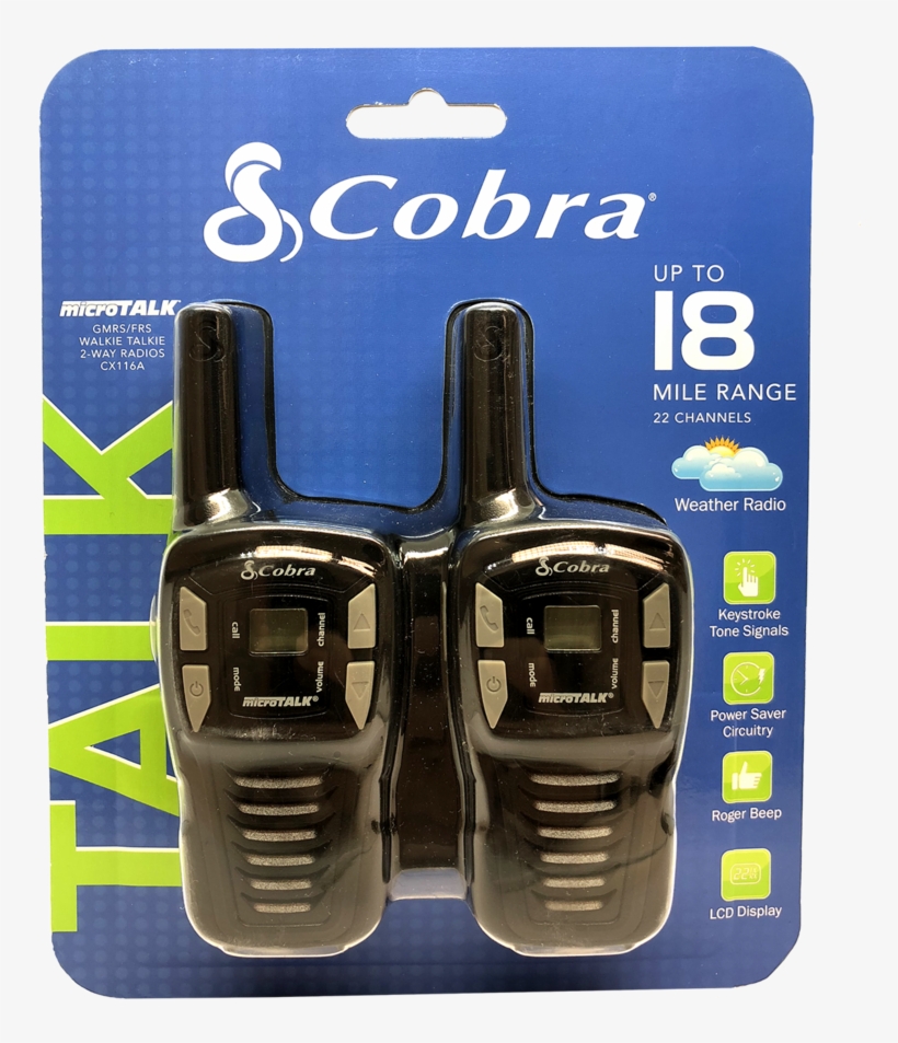 Cobra Cx116a 18-mile Two Way Radio/walkie Talkie - Walkie-talkie, transparent png download