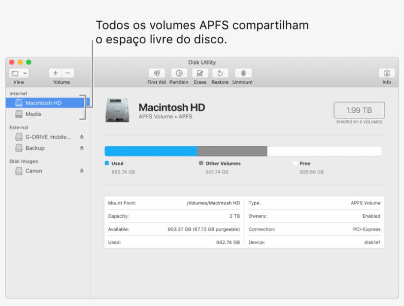 A Janela Do Utilitário De Disco Mostrando Um Contêiner - Macos Disk Izlencesi, transparent png download
